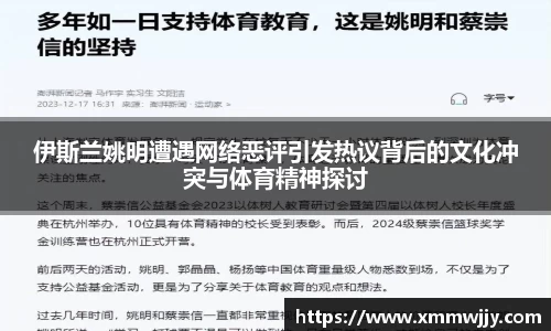 伊斯兰姚明遭遇网络恶评引发热议背后的文化冲突与体育精神探讨